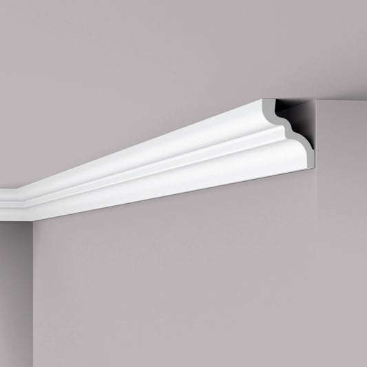 NOMASTYL® NMC 2m Ceiling Coving on plain wall and ceiling Decormania UK