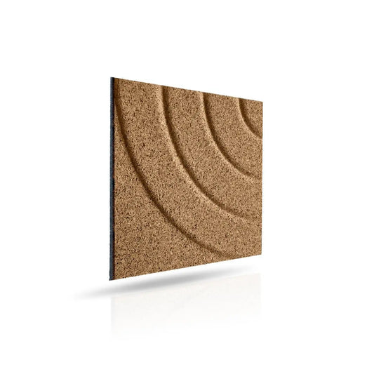 CURVES 3D Cork Acoustic Wall Panels - box of 4 on white background DecorMania UK