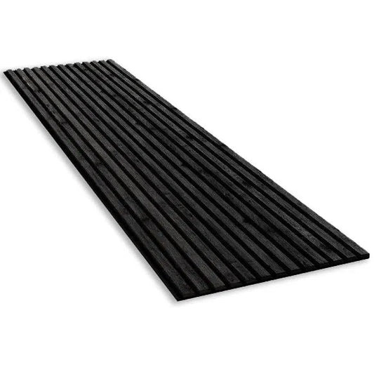 Charocal Acoustic Wood Slat Wall Panel  on white background DecorMania UK