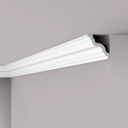 NOMASTYL® NMC 2m Ceiling Coving on plain wall and ceiling Decormania UK