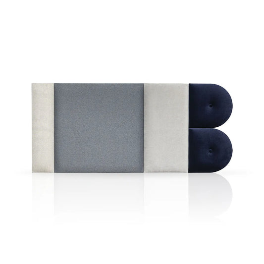 Padded Wall Panels Set 3 Grey on white background Decormania UK