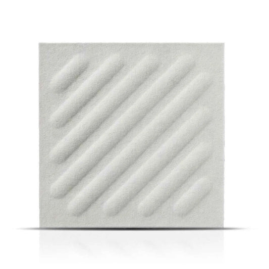SQUARE RIFT 2 3D Acoustic Felt Wall Panels on white background CREAM Multipack Decormania UK