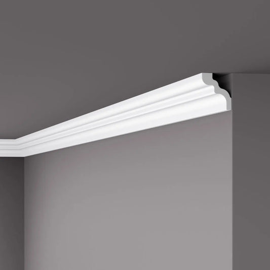 WT9 WALLSTYL® 2M NMC Ceiling coving on grey ceiling | DecorMania UK