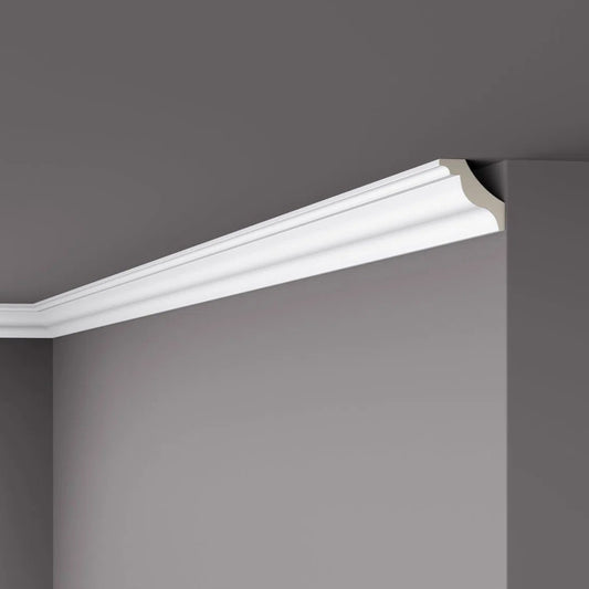 Z15 ARSTYL® 2M NMC Ceiling Coving on dark grey ceiling | DecorMania UK