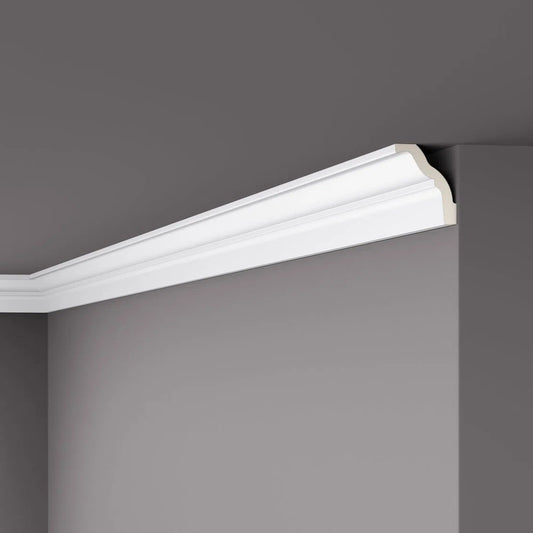 Z18 ARSTYL® 2M NMC Ceiling coving on a grey ceiling | DecorMania UK