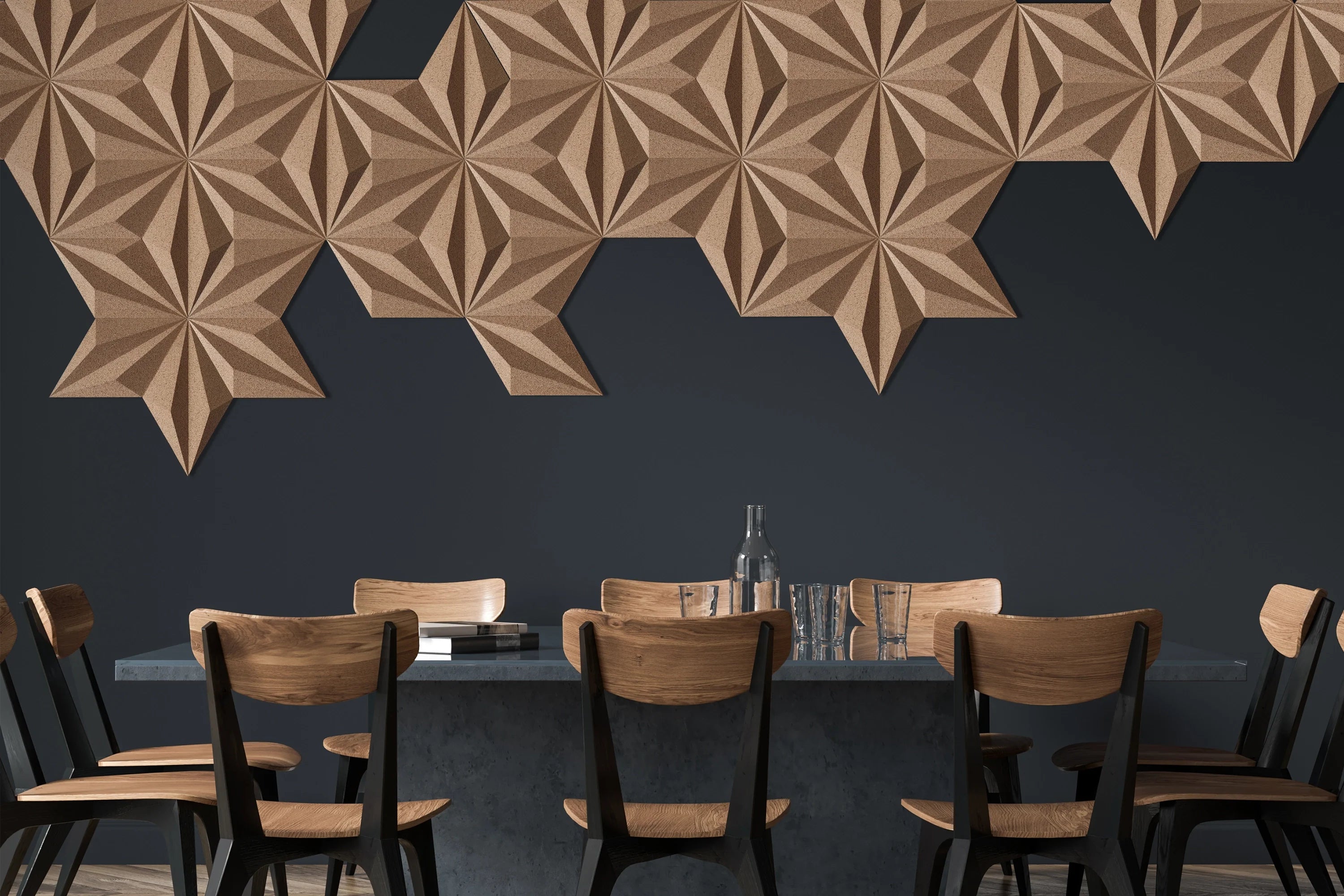 How to Install Cork Wall Panels in dining room interior