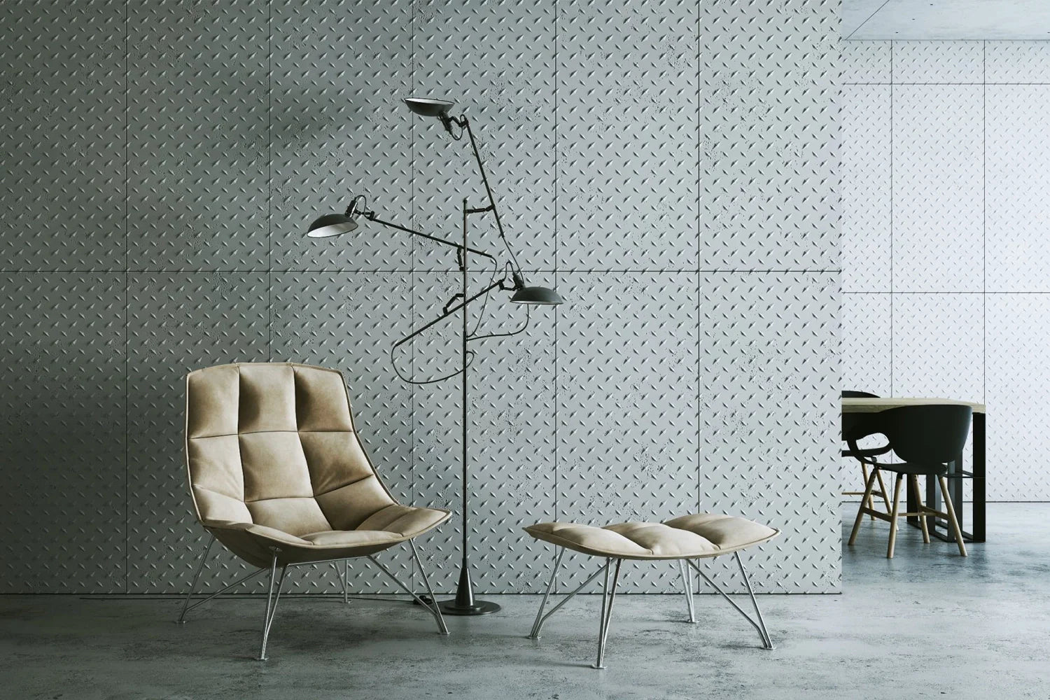 Concrete wall panels white feature wall