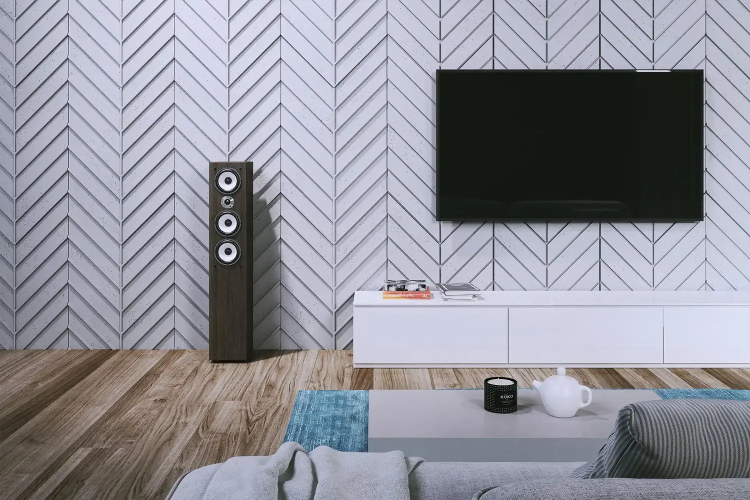 Decorative panels in conference room interior