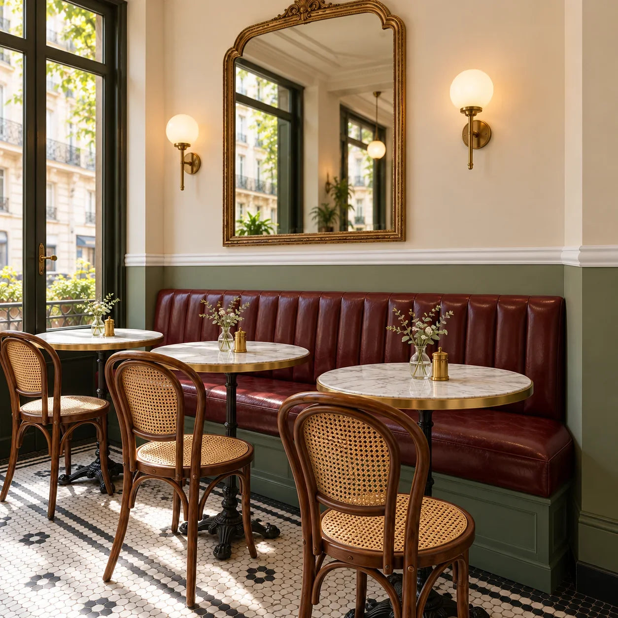WL12 WALLSTYL moulding used as a white decorative chair rail in a dining interior.