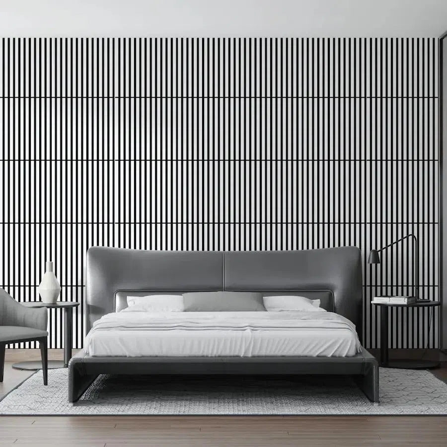 Acoustic Slats on felt panels Square 60 x 60-DecorMania