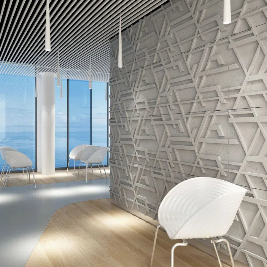 3D Concrete Wall Panels STELLAR in a stylish interior | DecorMania UK