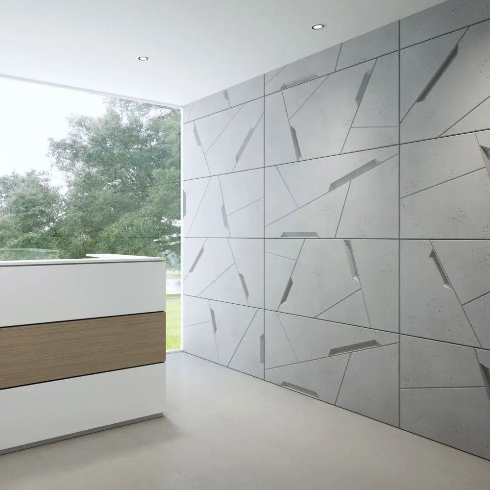 3D Concrete Wall Panels STOWAWAY in modern interior Decormania UK 