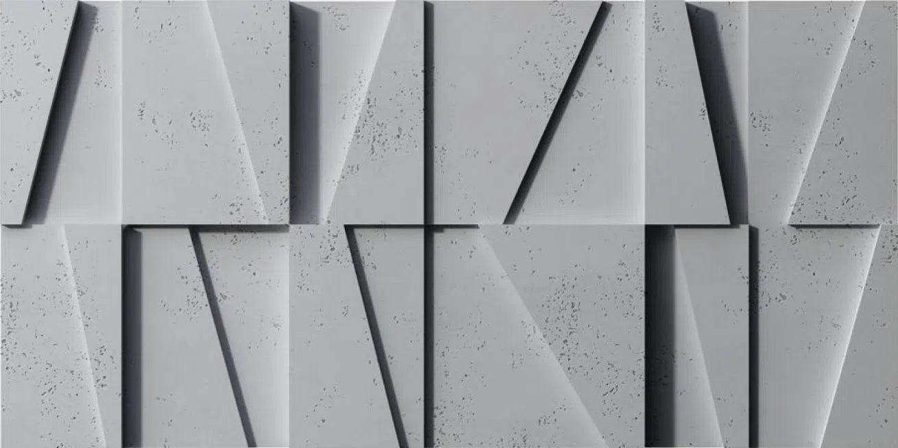 Close-up view of 3D Concrete Wall Panels BOOKCASE | DecorMania UK