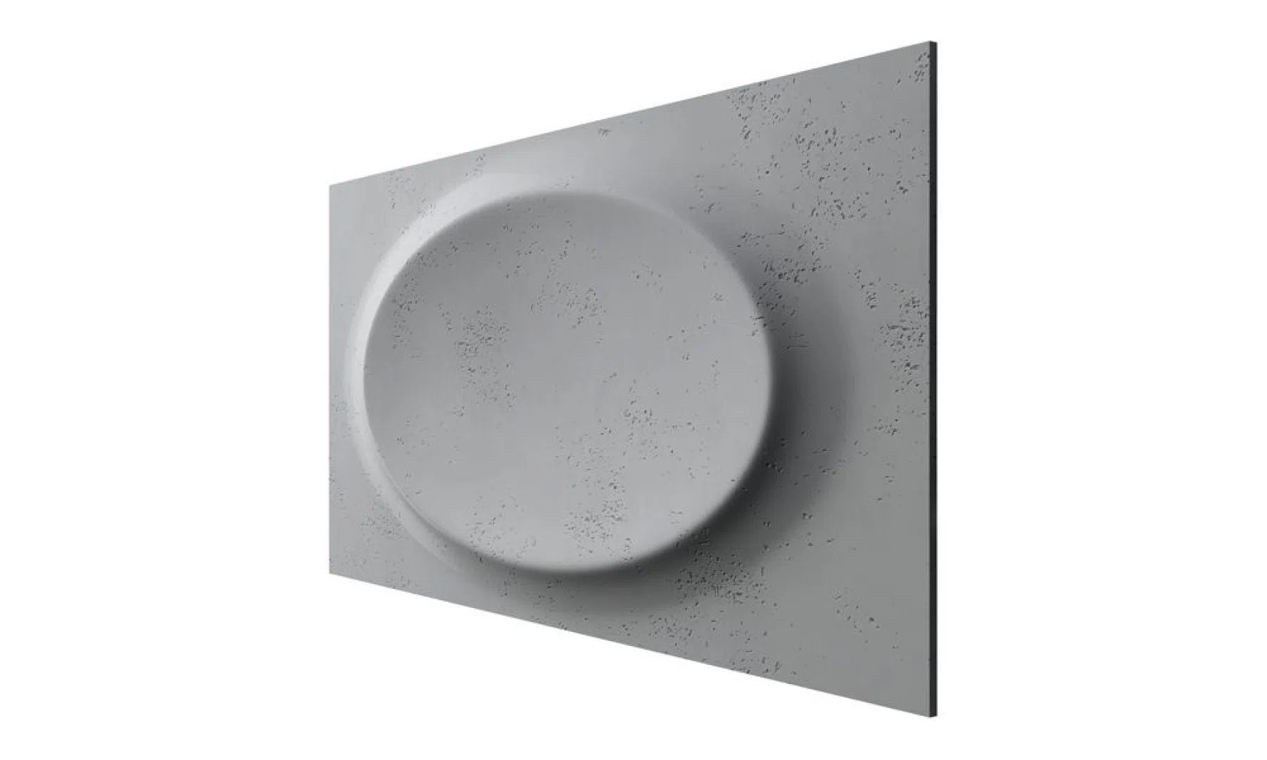 3D Concrete Wall Panel OVAL on a white background | DecorMania UK