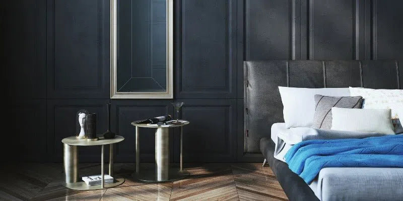 3D Concrete Wall Panels FRAMES in a bedroom | DecorMania UK