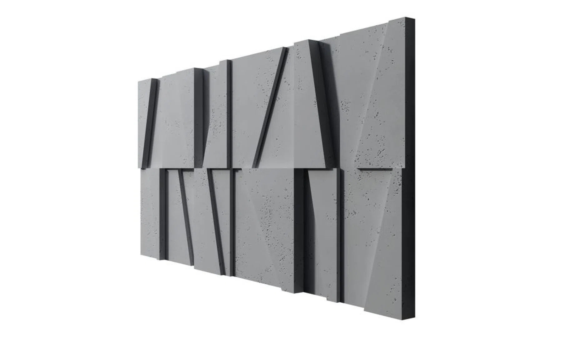 Close-up view of Concrete 3D Concrete Wall Panels BOOKCASE | DecorMania UK