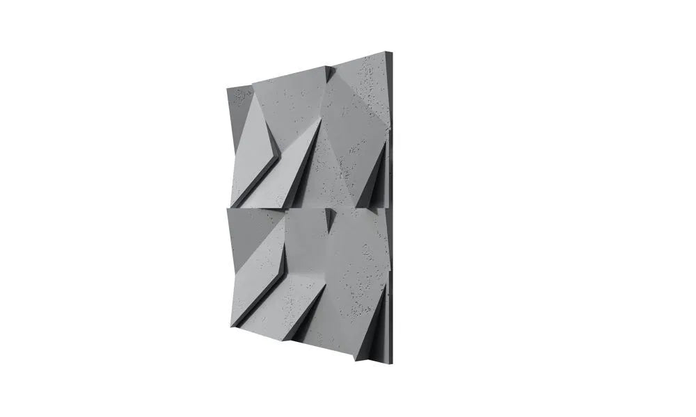3D Concrete Wall Panels MULTICRYSTAL on white background Decormania UK
