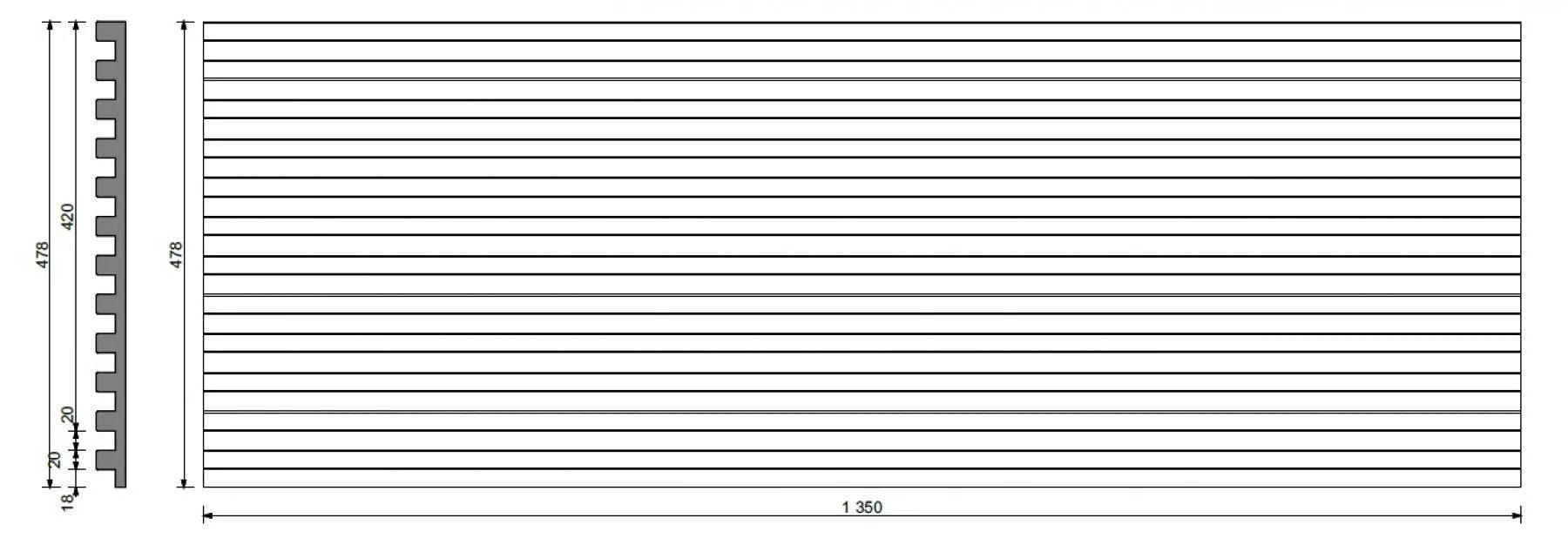 DIMENSIONS OF D Concrete Wall Panel RIFT S | DecorMania UK