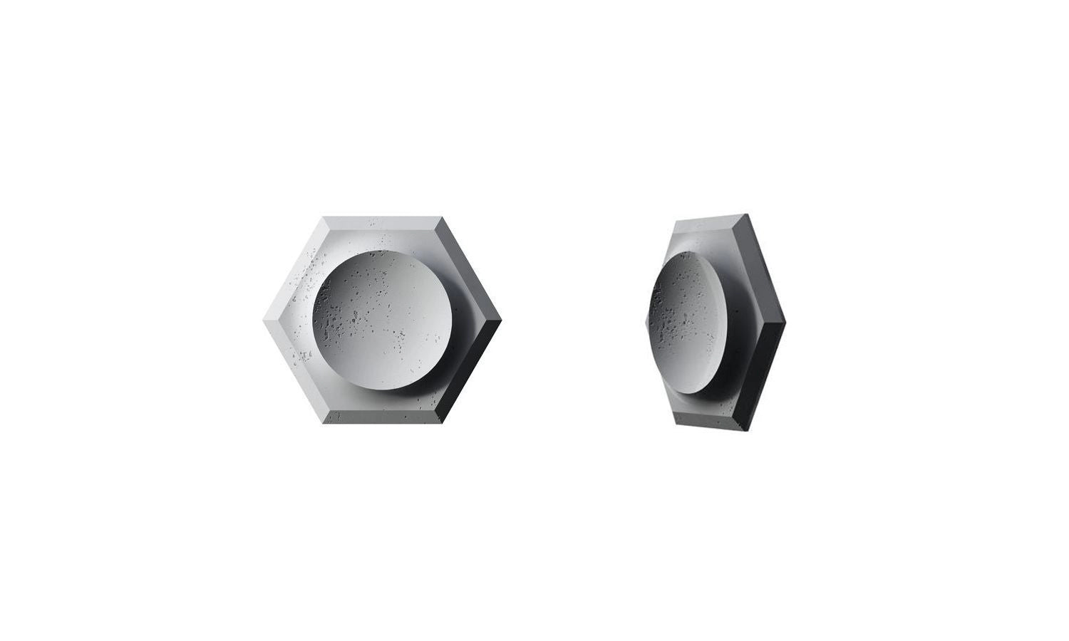 3D Concrete Wall Panels HEXAGON on white background Decormania UK