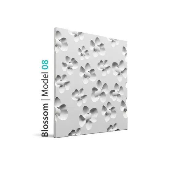 3D Gypsum Wall Panels with Blossom Design on white background  DecorMania UK
