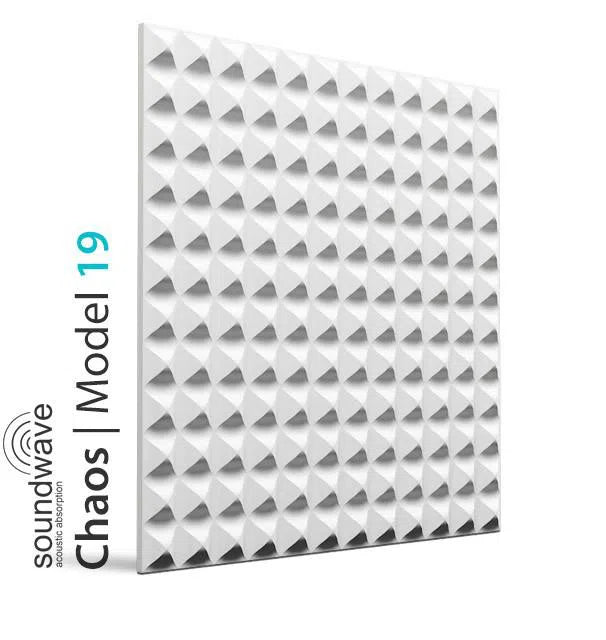 3D Gypsum Wall Panels - CHAOS - Closeup of Gypsum Panel with a pyramid pattern | DecorMania UK