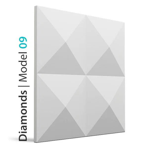 3D Gypsum Wall Panels - model DIAMONDS - Gypsum Panels on white background | DecorMania UK