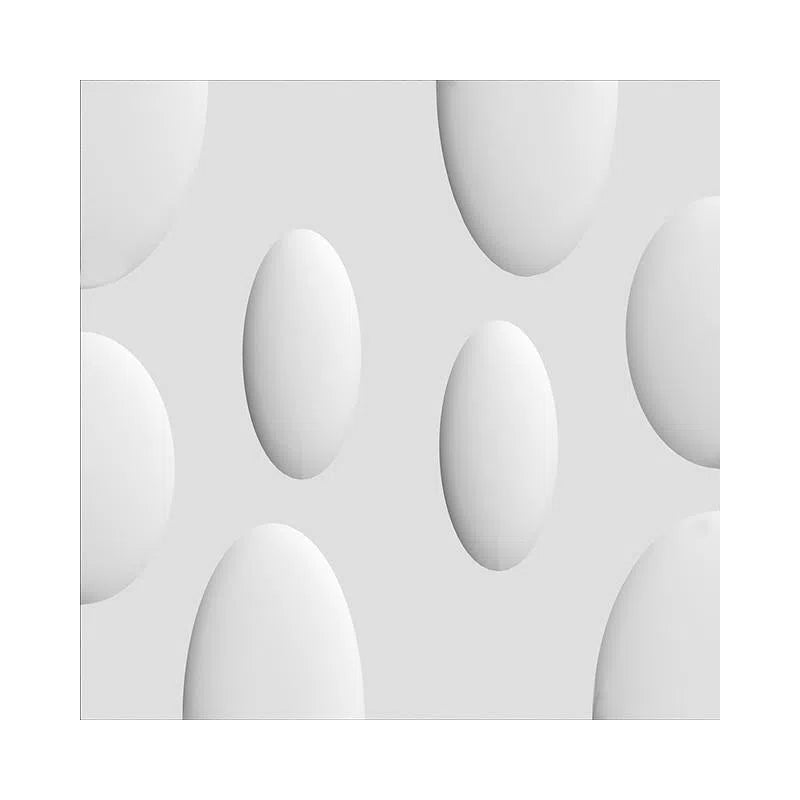 3D Gypsum Wall Panels – ELLIPSE - Close-up of gypsum panel with oval convex shapes | DecorMania UK