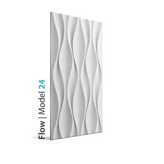 3D Gypsum Wall Panels - FLOW - Gypsum Panels on white background | DecorMania UK 