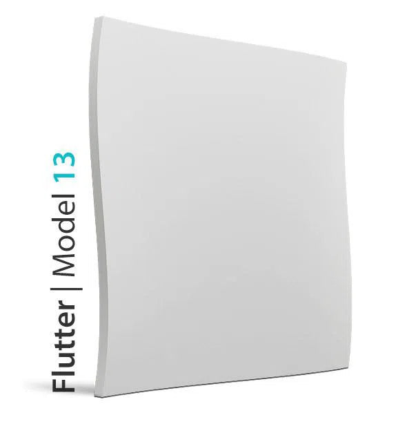 3D Gypsum Wall Panels - FLUTTER - Close-up of a gypsum panel with a flowing wave pattern and dramatic lighting effects | DecorMania UK