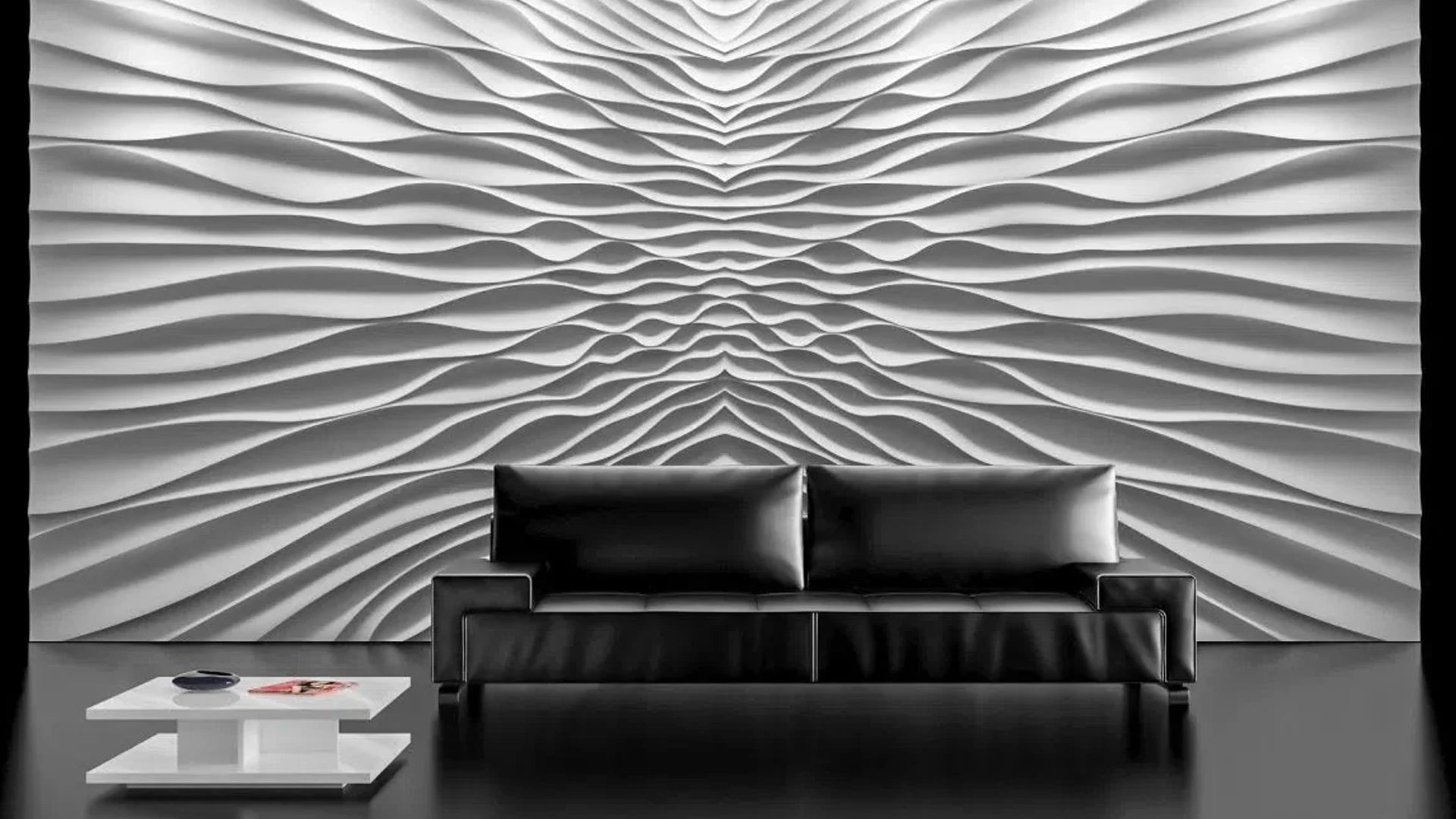 3D Gypsum Wall Panels Mural Set after the transformation