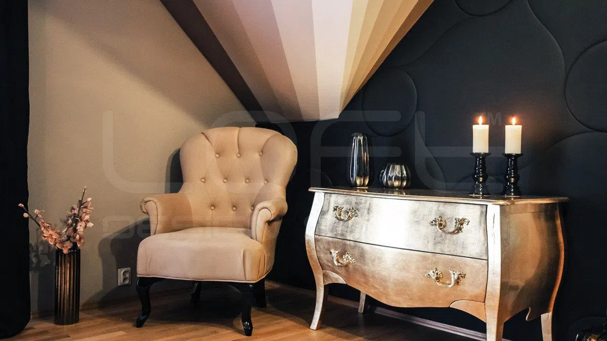 3D Gypsum Wall Panels - QUILTED - Gypsum Panels enhancing a loft-style interior  | DecorMania UK 