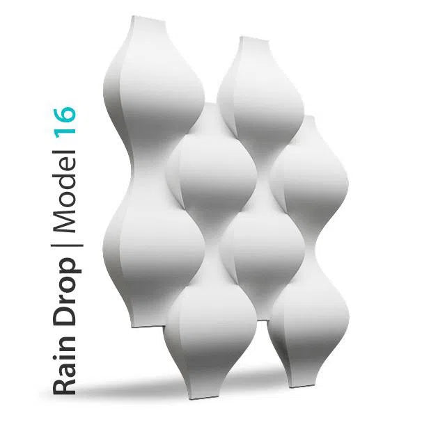 3D Gypsum Wall Panels - RAINDROP - Gypsum Panels on white background | DecorMania UK 