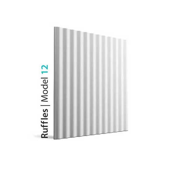 3D Gypsum Wall Panels - RUFFLES - Gypsum Panels on white background | DecorMania UK 