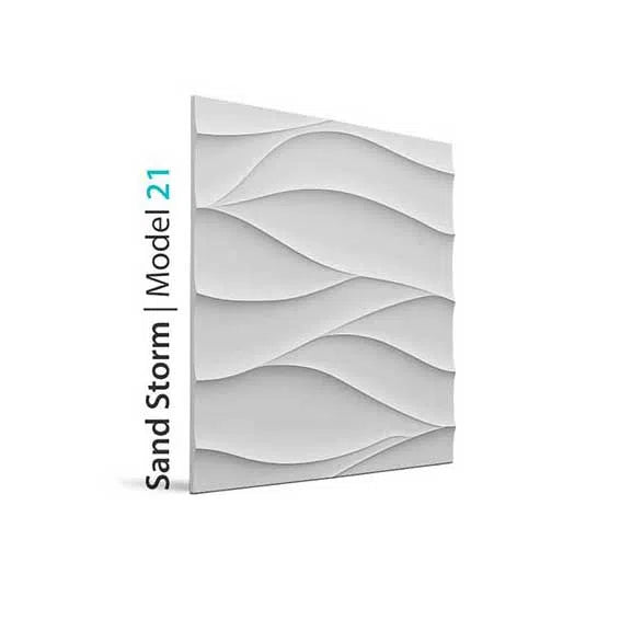 3D Gypsum Wall Panels - SAND STORM - Gypsum Panels on white background | DecorMania UK 