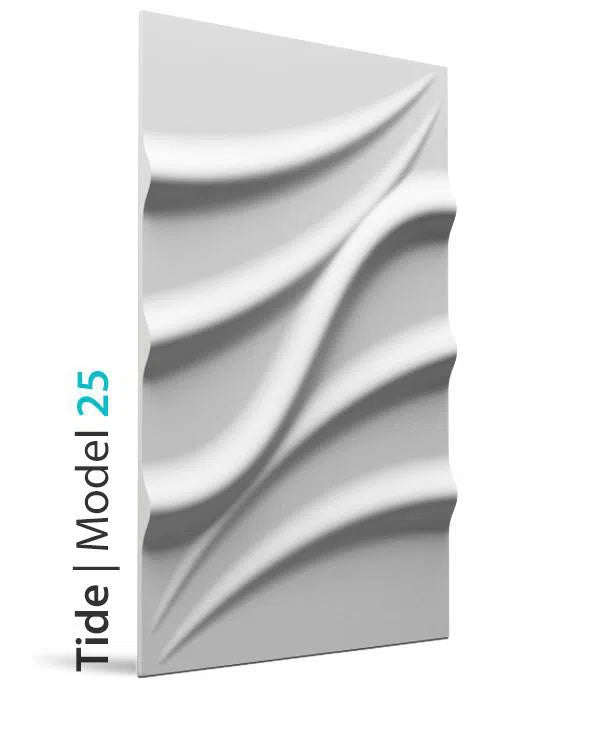 3D Gypsum Wall Panels - TIDE - Gypsum Panels on white background  | DecorMania UK 