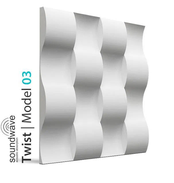 3D Gypsum Wall Panels - TWIST - Gypsum Panels on white background  on white background | DecorMania UK