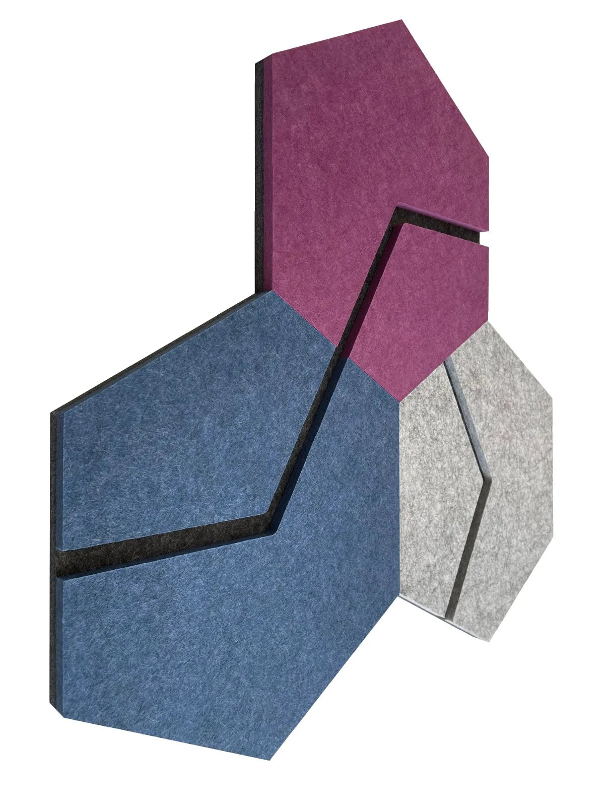 3D Felt Wall Tiles DECO2 composition on white background Decormania UK