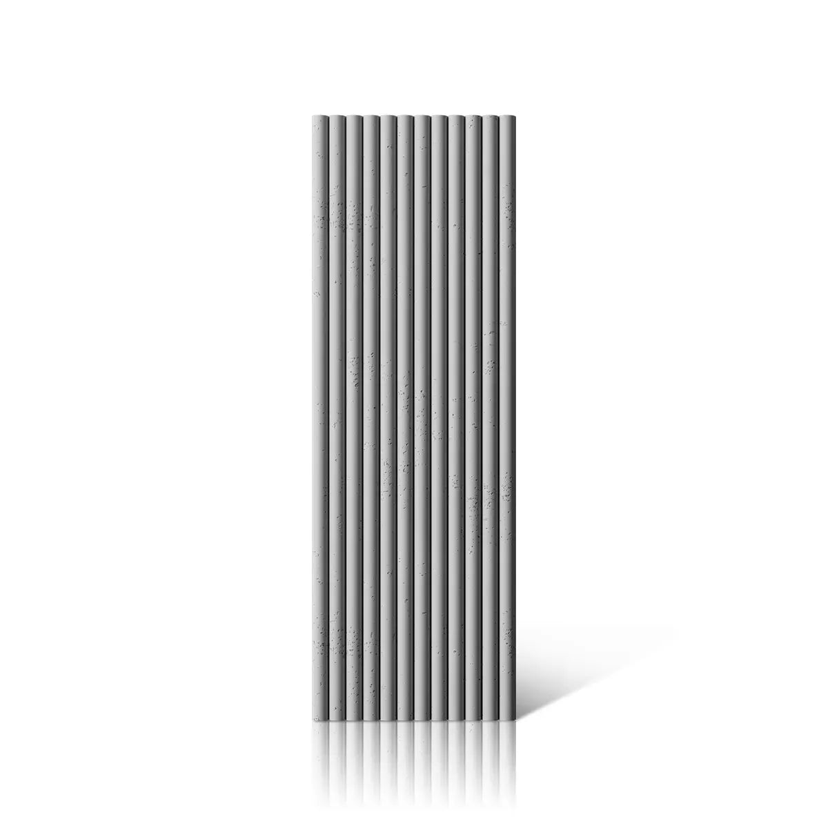 3D Concrete Wall Panels TUBES front view on white background DecorMania UK