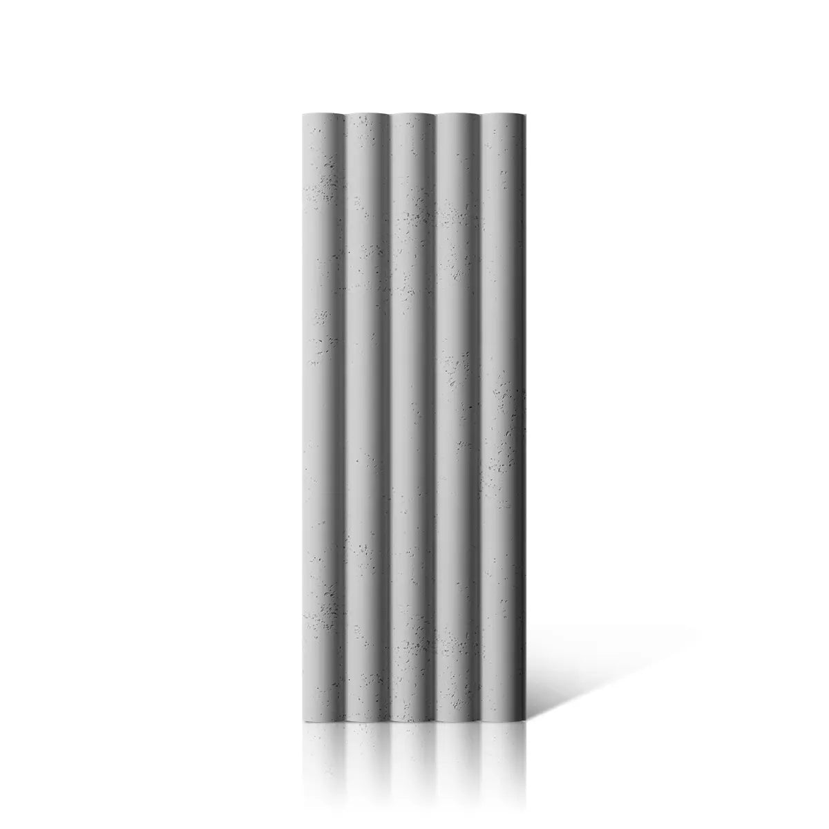 3D Concrete Wall Panels TUBES L front view on white background DecorMania UK