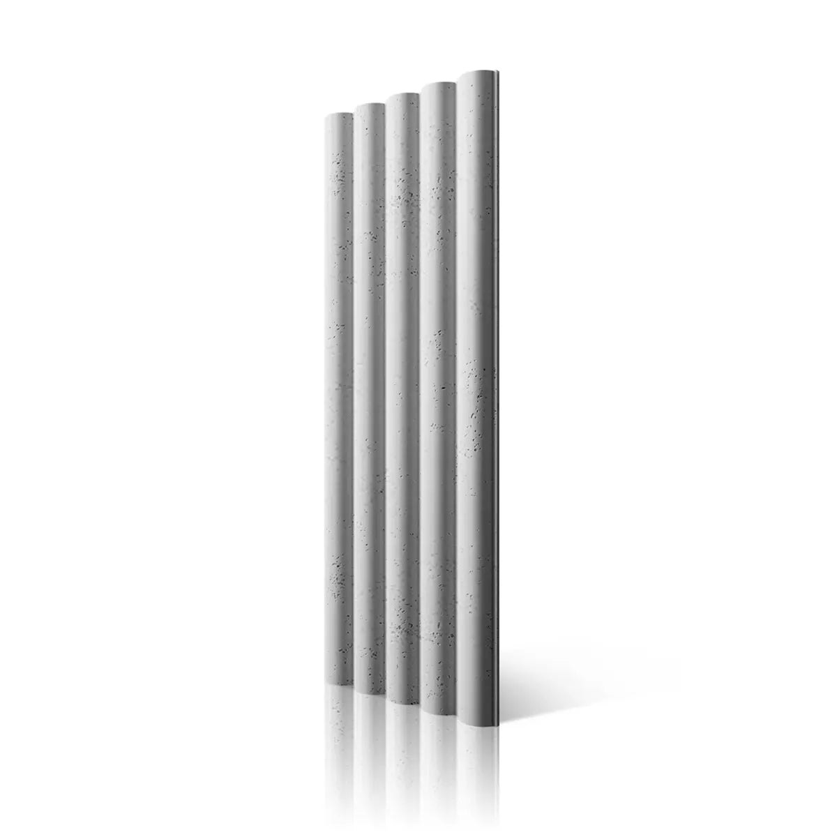 3D Concrete Wall Panels TUBES L B1 colour on white background DecorMania UK