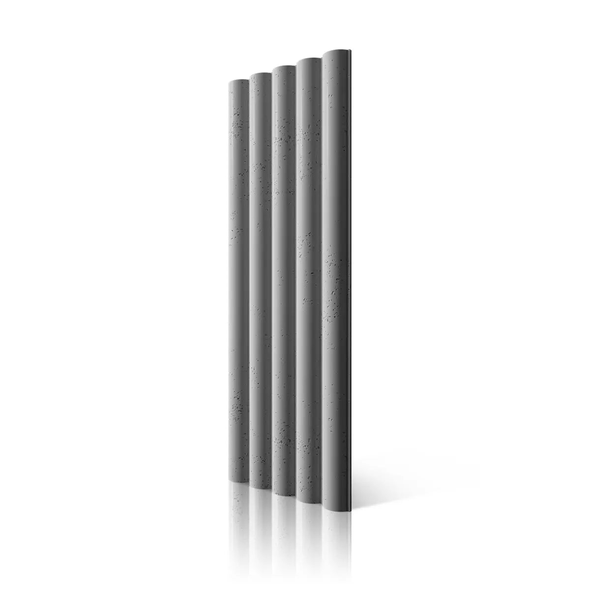 3D Concrete Wall Panels TUBES L colour on white background DecorMania UK