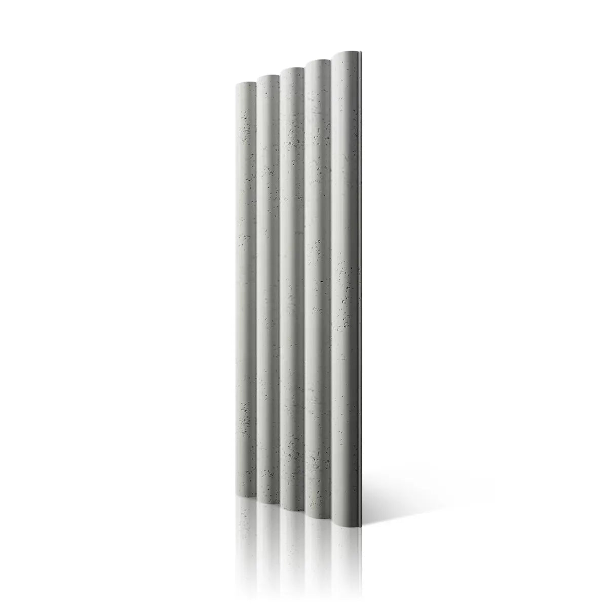 3D Concrete Wall Panels TUBES L KS colour on white background DecorMania UK
