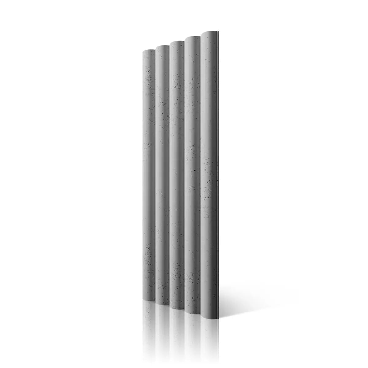 3D Concrete Wall Panels TUBES L S51 colour on white background DecorMania UK