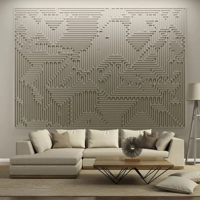 3D MURAL - ARCHETYPE - Gypsum Wall Panels in a stylish living room | DecorMania UK