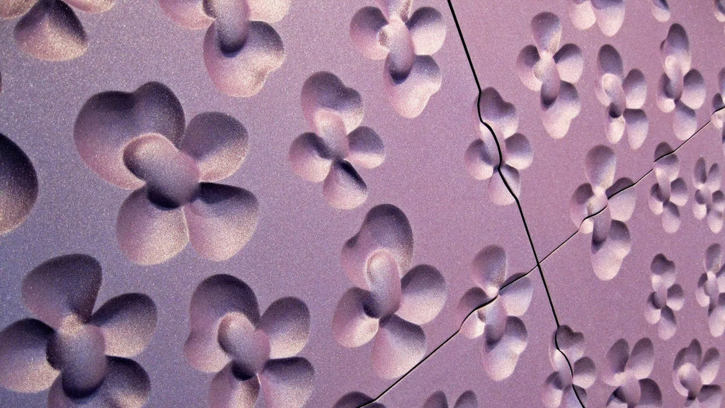 Close-up of Blossom Embossed Gypsum Wall Panel | DecorMania UK