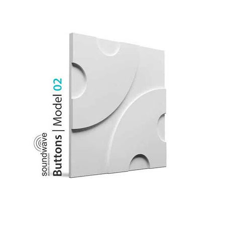 3D Wall Panel – BUTTONS - Gypsum Panels on white background | DecorMania UK