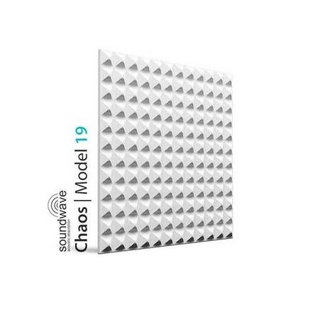 3D Wall Panel - CHAOS - Gypsum acoustic panel with a pyramid-shaped geometric pattern | DecorMania UK