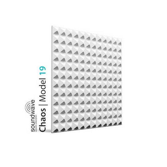 3D Wall Panel - CHAOS - Gypsum acoustic panel with a pyramid-shaped geometric pattern | DecorMania UK