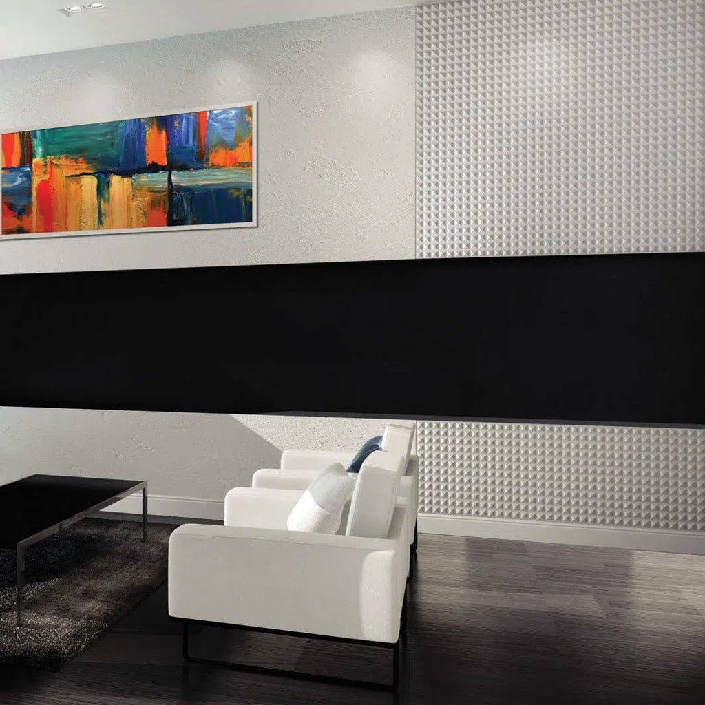 3D Wall Panel - CHAOS - Gypsum Panels in modern living room | DecorMania UK