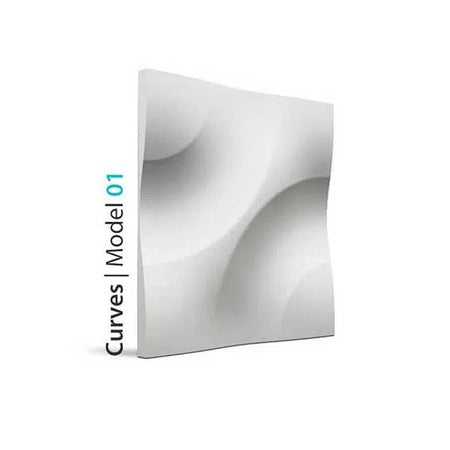 3D Wall Panel – CURVES - Gypsum Panels on white background  | DecorMania UK 